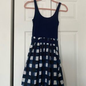 Navy and White Checkered Sundress